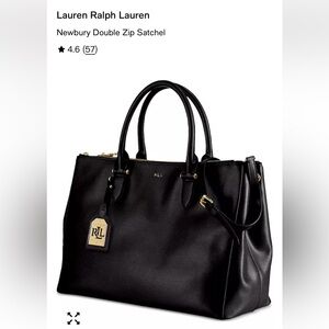 Lauren Ralph Lauren Black Satchel with Gold Accents